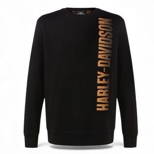 Harley-Davidson Offset Black and Gold Crewneck Sweatshirt Big Men Size 3XL
